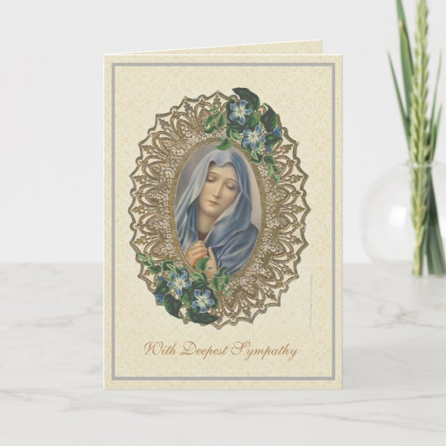 Religiöse Jungfrau Mary Beileid Beileid Karte (Vorderseite)