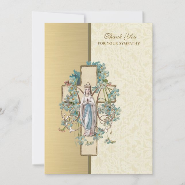 Religiöse Jungfrau Mary Beileid Beileidsbekundung Dankeskarte (Vorderseite)