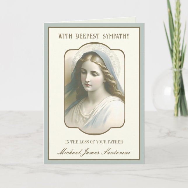 Religiöse Jungfrau Mary Beileid Vater Beileid Karte (Vorderseite)