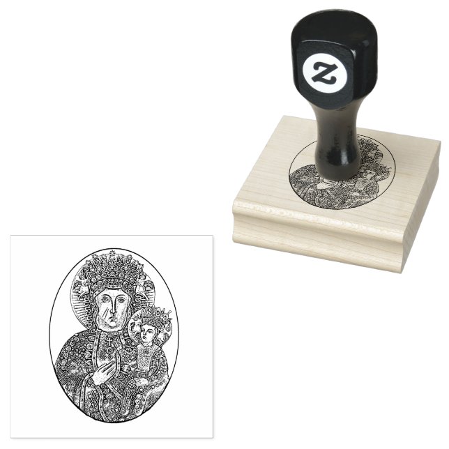 Religiöse Jungfrau Mary Black Gummistempel (Stempel)