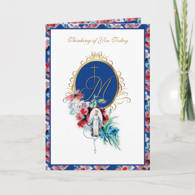 Religiöse Jungfrau Mary Friendship Rosary Katholic Karte (Vorderseite)