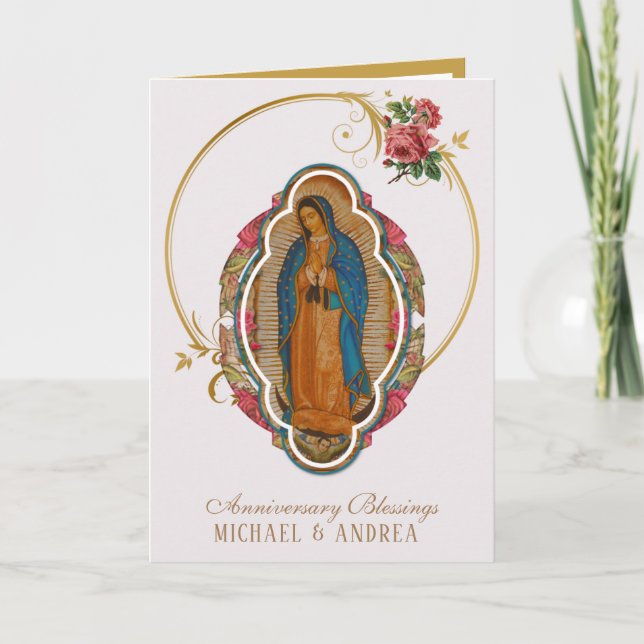 Religiöse Jungfrau Mary Guadalupe Jahrestag Karte (Vorderseite)