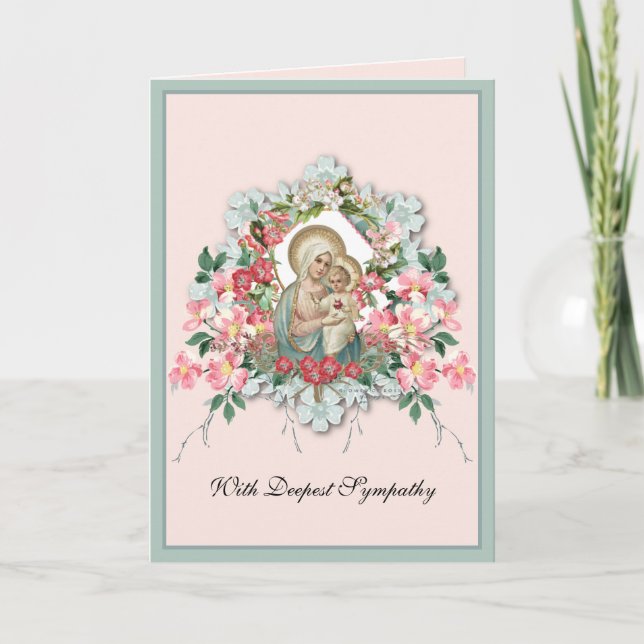 Religiöse Jungfrau Mary Jesus Beileid Beileid Karte (Vorderseite)