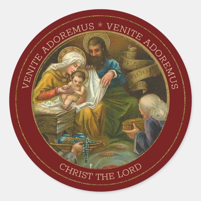 Religiöse Jungfrau Mary Jesus Joseph Weisen Runder Aufkleber (Vorderseite)