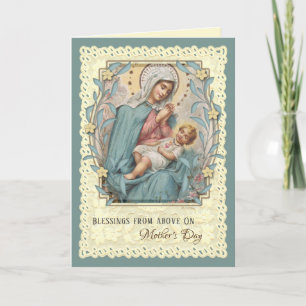 Religiöse Jungfrau Mary Jesus katholische Mütter T Feiertagskarte