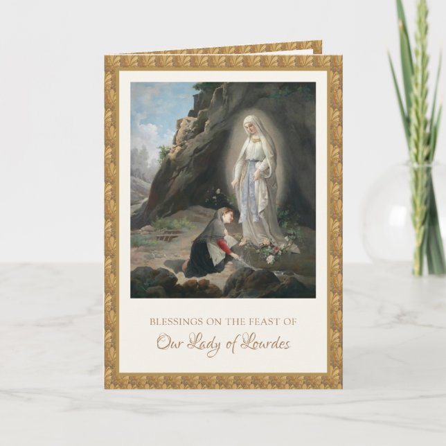Religiöse Jungfrau Mary Lourdes St. Bernadette Karte (Vorderseite)