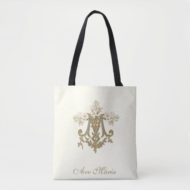 Religiöse Jungfrau Mary Marian Cross Ave Maria Tas Tasche (Vorderseite)
