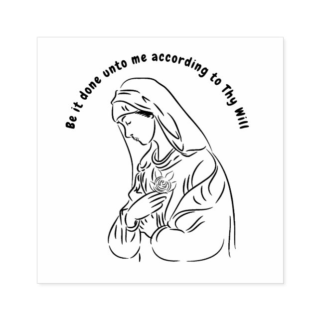 Religiöse Jungfrau Mary Mystical Rose Gummistempel (Prägung)