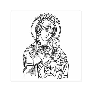 Religiöse Jungfrau Mary Perpetual helfe Jesus Gummistempel