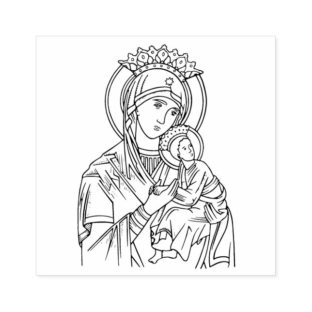 Religiöse Jungfrau Mary Perpetual helfe Jesus Gummistempel (Prägung)