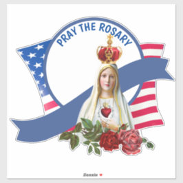 Religiöse Jungfrau Mary Rose Fatima Flag Sticker