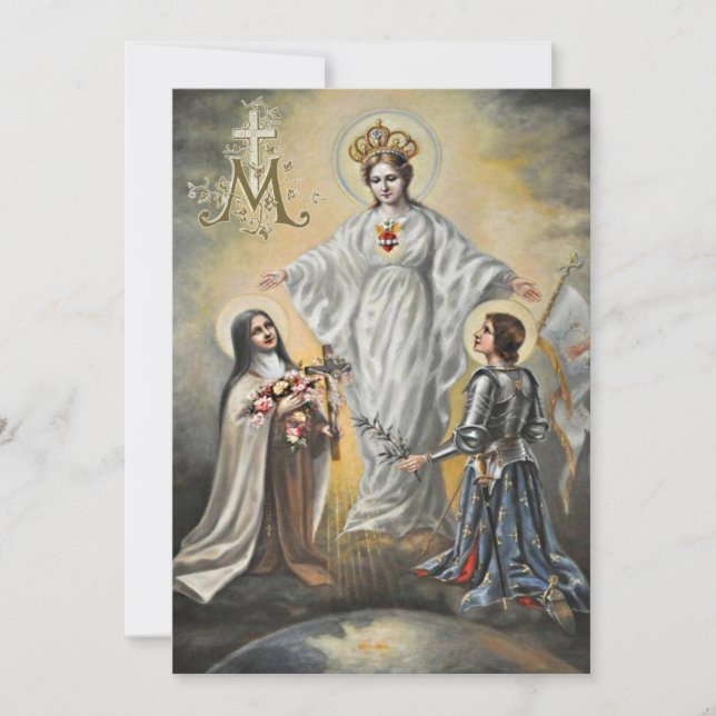 Religiöse Jungfrau Mary St. Therese Joan of Arc Karte (Vorderseite)