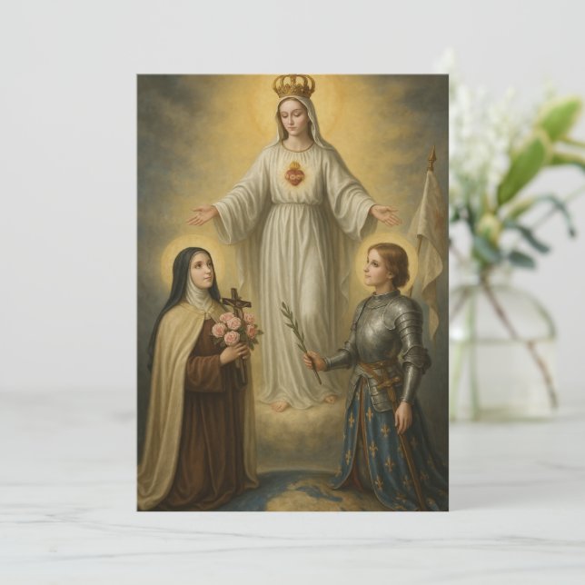 Religiöse Jungfrau Mary St. Therese Joan of Arc Karte (Stehend Vorderseite)