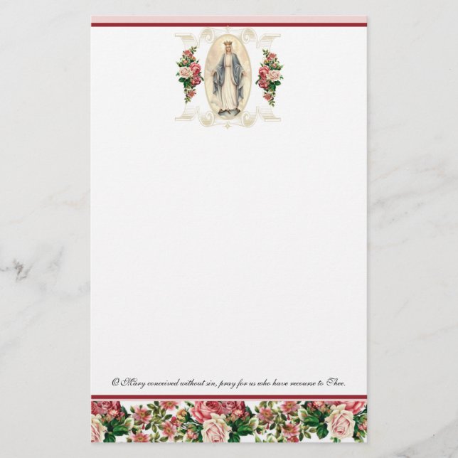 Religiöse Jungfrau Mary Vintag katholisches Gebet (Vorderseite)