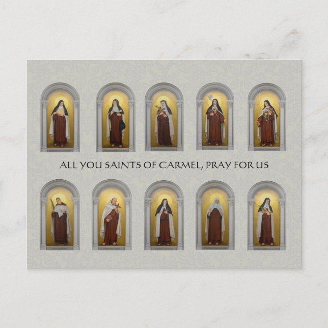 Religiöse Karmeliter Heilige Gemälde Nun Priester Postkarte (Vorderseite)