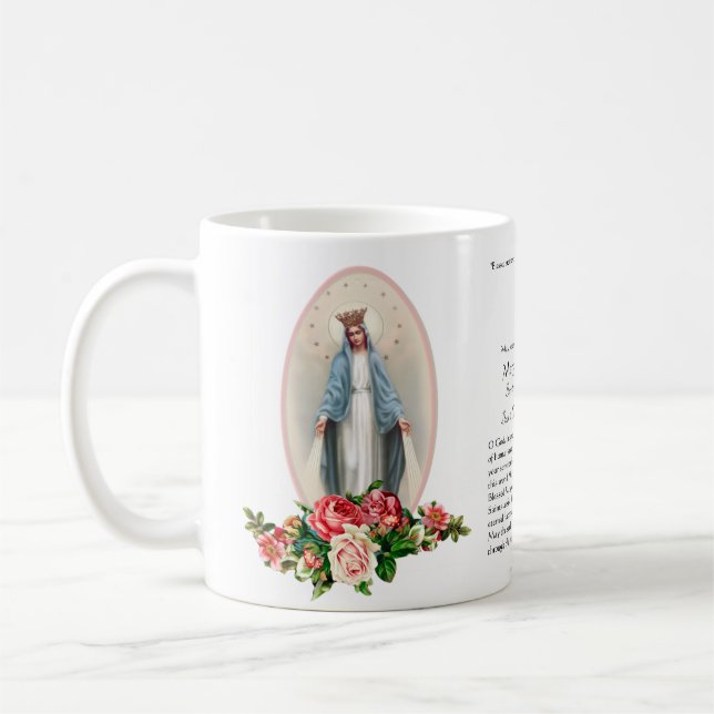 Religiöse katholische Beerdigungsdenkmal Maria Kaffeetasse (Links)