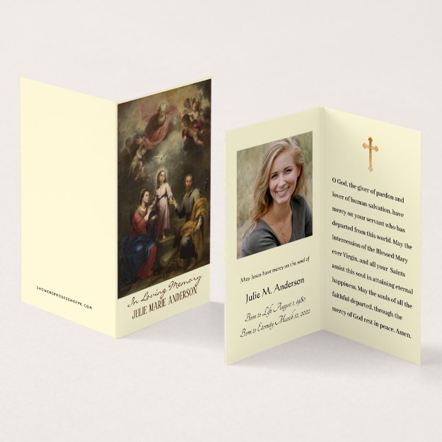 Religiöse katholische Beerdigungskarten Visitenkarten (Innenseite und Außenseite)