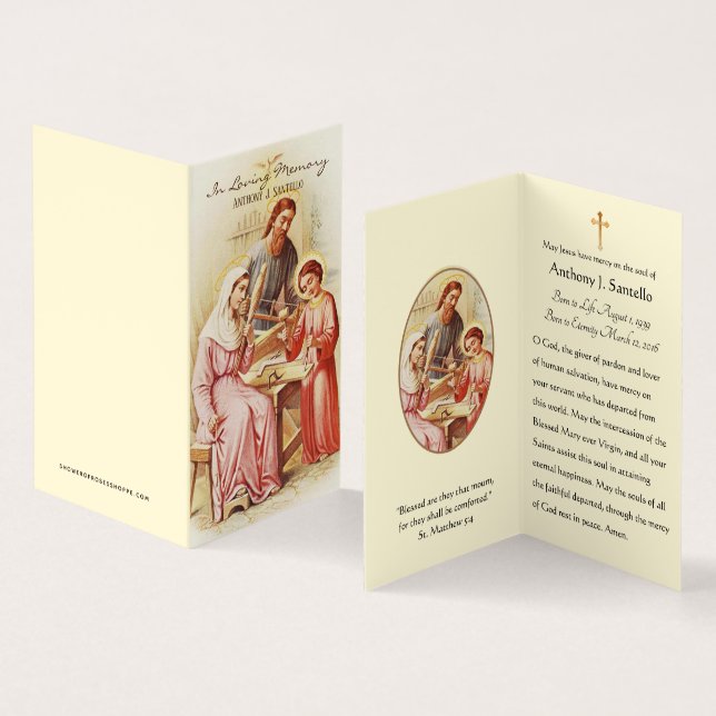 Religiöse katholische Beerdigungskarten Visitenkarten (Innenseite und Außenseite)