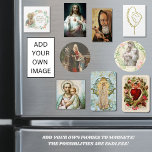 Religiöse katholische gesegnete Jungfrau Mary Jesu Magnet<br><div class="desc">Dies ist ein schönes Bild der gesegneten Jungfrau Maria mit Jesus und ein Lamm mit rosa Rosen und Grün.</div>