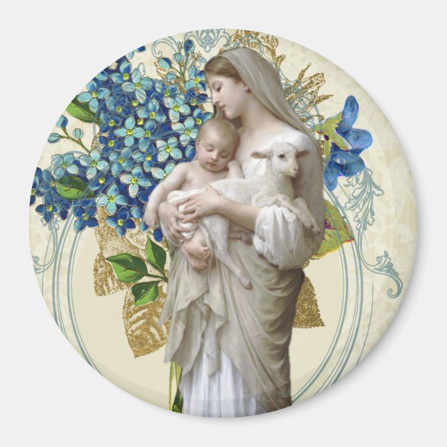 Religiöse katholische gesegnete Jungfrau Mary Jesu Magnet (Vorne)