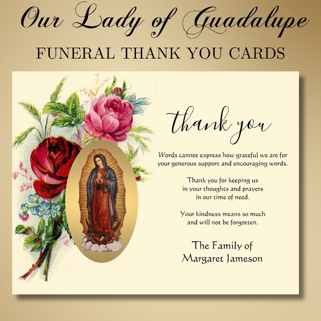 Religiöse katholische Guadalupe Beileid Vielen Dan Dankeskarte (Von Creator hochgeladen)