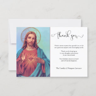 Religiöse katholische Heilige Herz Jesus Beileid Dankeskarte
