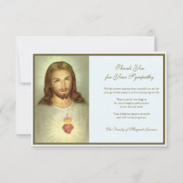 Religiöse katholische Heilige Herz Jesus Beileid Dankeskarte