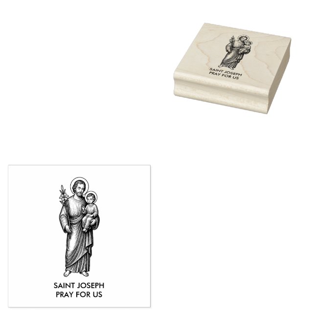 Religiöse katholische Heilige Joseph und Jesus Gummistempel (Stempel)