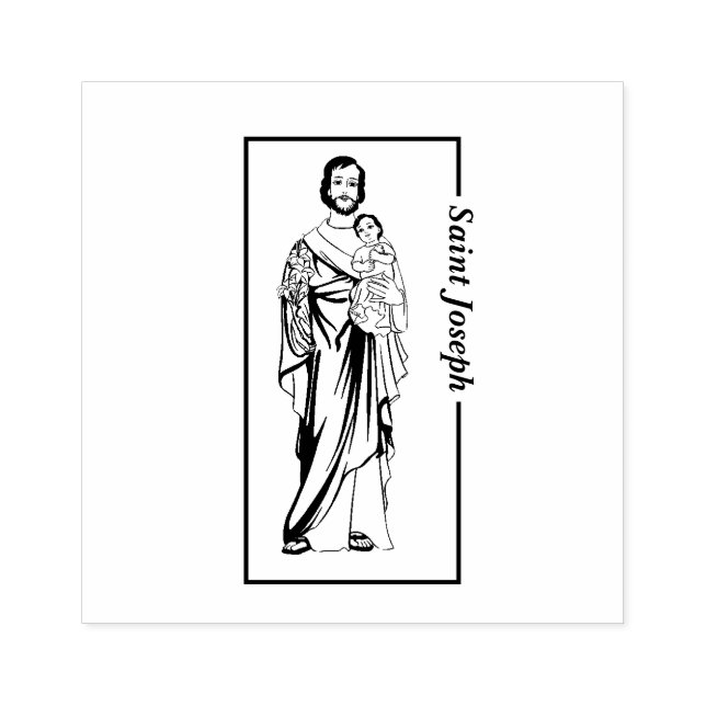 Religiöse katholische Heilige Joseph und Kind Jesu Gummistempel (Prägung)