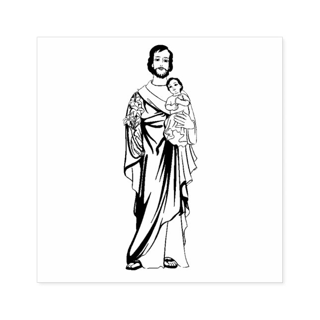 Religiöse katholische Heilige Joseph und Kind Jesu Gummistempel (Prägung)