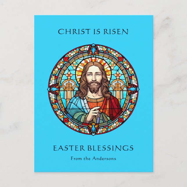 Religiöse katholische Jesus Auferstehung Ostern Feiertagspostkarte (Vorderseite)