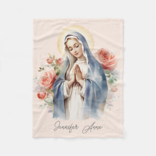 Religiöse katholische Jungfrau Maria mit Rose Fleecedecke
