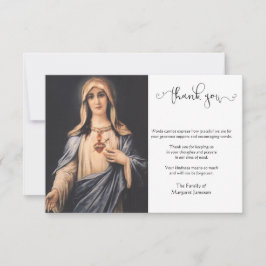 Religiöse katholische Jungfrau Mary Beileid Dankeskarte