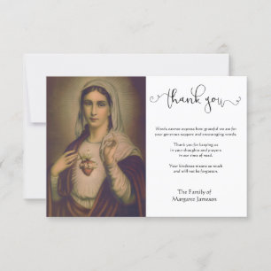 Religiöse katholische Jungfrau Mary Beileid Dankeskarte