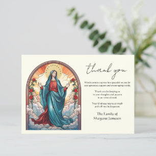 Religiöse katholische Jungfrau Mary Condolence Dankeskarte