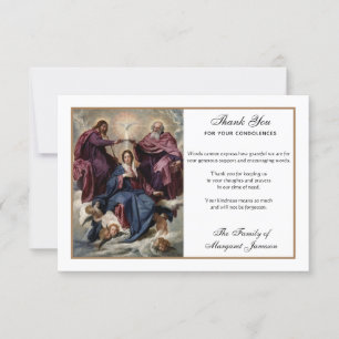 Religiöse katholische Jungfrau Mary Jesus Condolen Dankeskarte