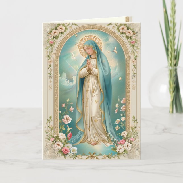 Religiöse katholische Mutter Mary Memorare Gebet Karte (Vorderseite)