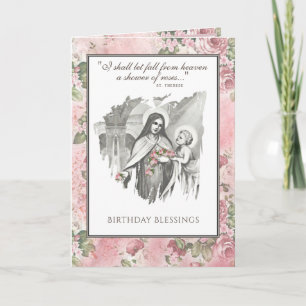 Religiöse katholische Nonne St. Therese Blumkarte Karte
