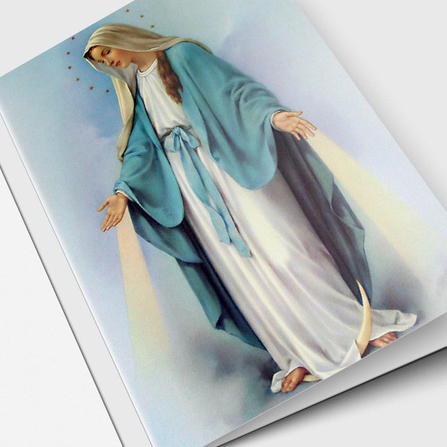 Religiöse katholische Radiant Mary Beileid Beerdig Karte (Catholic religious sympathy card, Radiant Mary funeral thank you cards)