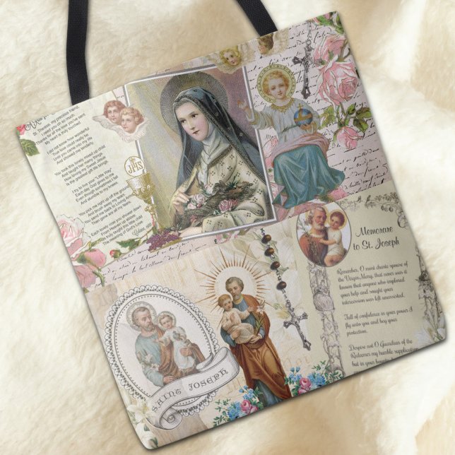 Religiöse Katholische St. Joseph Therese Collage Tasche (Von Creator hochgeladen)