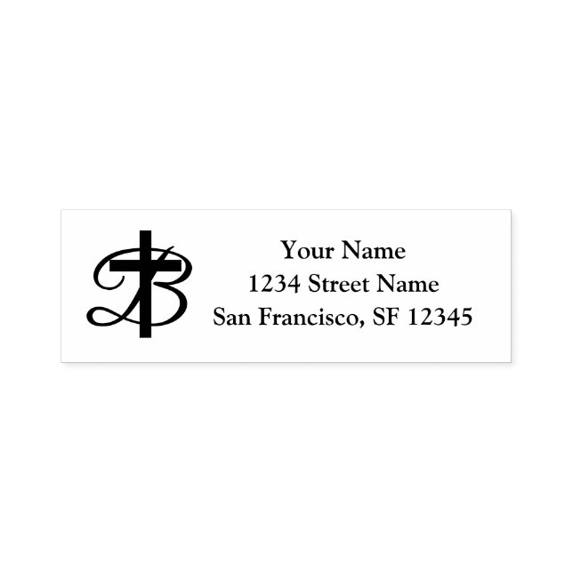 Religiöse kreuz-selbstfärbende Rücksendeadresse Br Permastempel (Design)