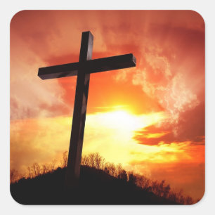 Religiöse Kreuze bei Sunset Oster Stickers