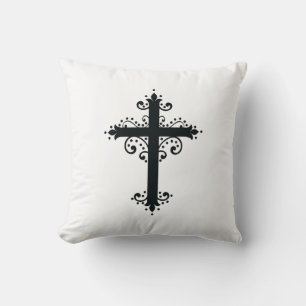 Religiöse Kreuzung mit einem Ornament Kissen