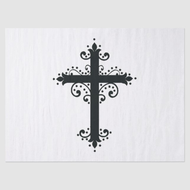 Religiöse Kreuzung mit einem Ornament Seidenpapier (Vorderseite)