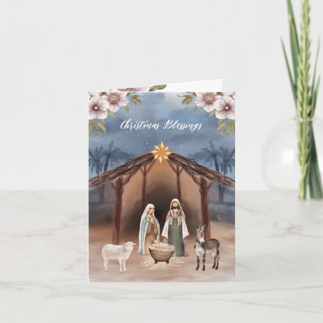 Religiöse Krippe Christliches Foto Weihnachten (Vorderseite)