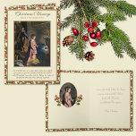 Religiöse Krippe Jungfrau Mary Jesus Vintag Feiertagskarte<br><div class="desc">Schönes Vintage Bild der Heiligen Familie,  Jesus Mary und St. Joseph an der Krippe von Jesus von Frederico Borraci. Alle Texte und Schriftart können geändert werden.</div>