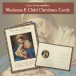 Religiöse Krippe Jungfrau Mary Jesus Vintag Feiertagskarte<br><div class="desc">Mit einem wunderschönen traditionellen religiösen Bild der Jungfrau Maria und Jesus von Giovanni Battista Salvi da Sassoferrato. Unten sehen Sie eine Schrift Verse. Alle Texte und Schriftart können geändert werden.</div>