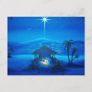 Religiöse Krippe Weihnachtspostkarte Feiertagspostkarte
