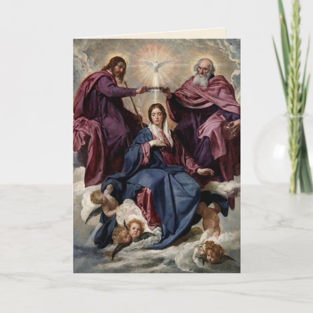 Religiöse Krönung der Jungfrau Dreifaltigkeit Karte (Vorderseite)