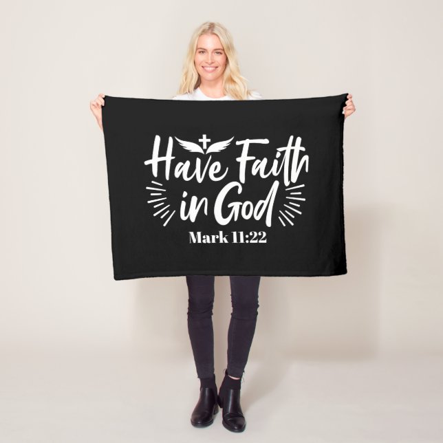 Religiöse Kunst: Glauben an Gottes Schriftendesign Fleecedecke (Beispiel)